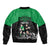 New Zealand and Ireland Rugby Custom Sleeve Zip Bomber Jacket Chicago 2025 Go All Black Shamrocks - Polynesian Pride