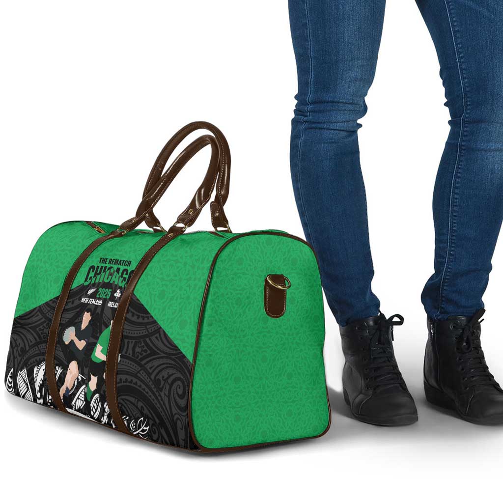 New Zealand and Ireland Rugby Travel Bag Chicago 2025 Go All Black Shamrocks - Polynesian Pride