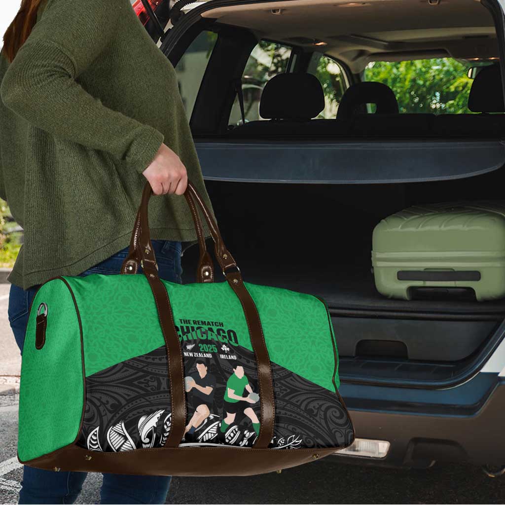 New Zealand and Ireland Rugby Travel Bag Chicago 2025 Go All Black Shamrocks - Polynesian Pride