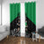 New Zealand and Ireland Rugby Window Curtain Chicago 2025 Go All Black Shamrocks - Polynesian Pride