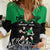 New Zealand and Ireland Rugby Custom Women Casual Shirt Chicago 2025 Go All Black Shamrocks - Polynesian Pride