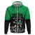 New Zealand and Ireland Rugby Custom Zip Hoodie Chicago 2025 Go All Black Shamrocks - Polynesian Pride