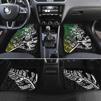 New Zealand and South Africa Rugby Custom Car Mats Maori Tiki Fern Springboks Kente Pattern - Polynesian Pride