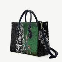 New Zealand and South Africa Rugby Custom Leather Bag Maori Tiki Fern Springboks Kente Pattern - Polynesian Pride