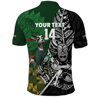 New Zealand and South Africa Rugby Custom Polo Shirt Maori Tiki Fern Springboks Kente Pattern - Polynesian Pride