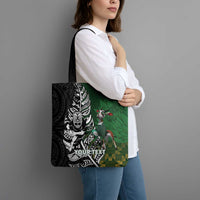 New Zealand and South Africa Rugby Custom Tote Bag Maori Tiki Fern Springboks Kente Pattern - Polynesian Pride