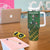 New Zealand and South Africa Rugby Tumbler With Handle Maori Tiki Fern Springboks Kente Pattern - Polynesian Pride