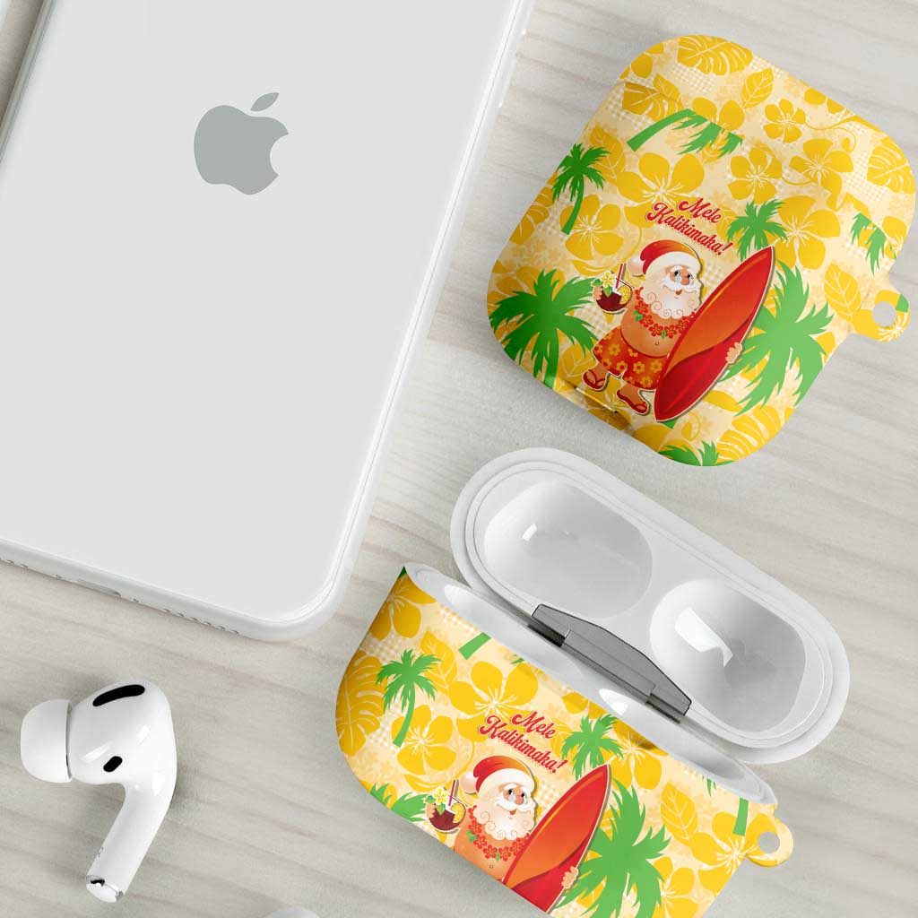 Aloha Hawaii Christmas AirPods Case Mele Kalikimaka Funny Santa Palaka Quilt Motifs - Polynesian Pride