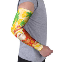 Aloha Hawaii Christmas Arm Sleeves Mele Kalikimaka Funny Santa Palaka Quilt Motifs - Polynesian Pride