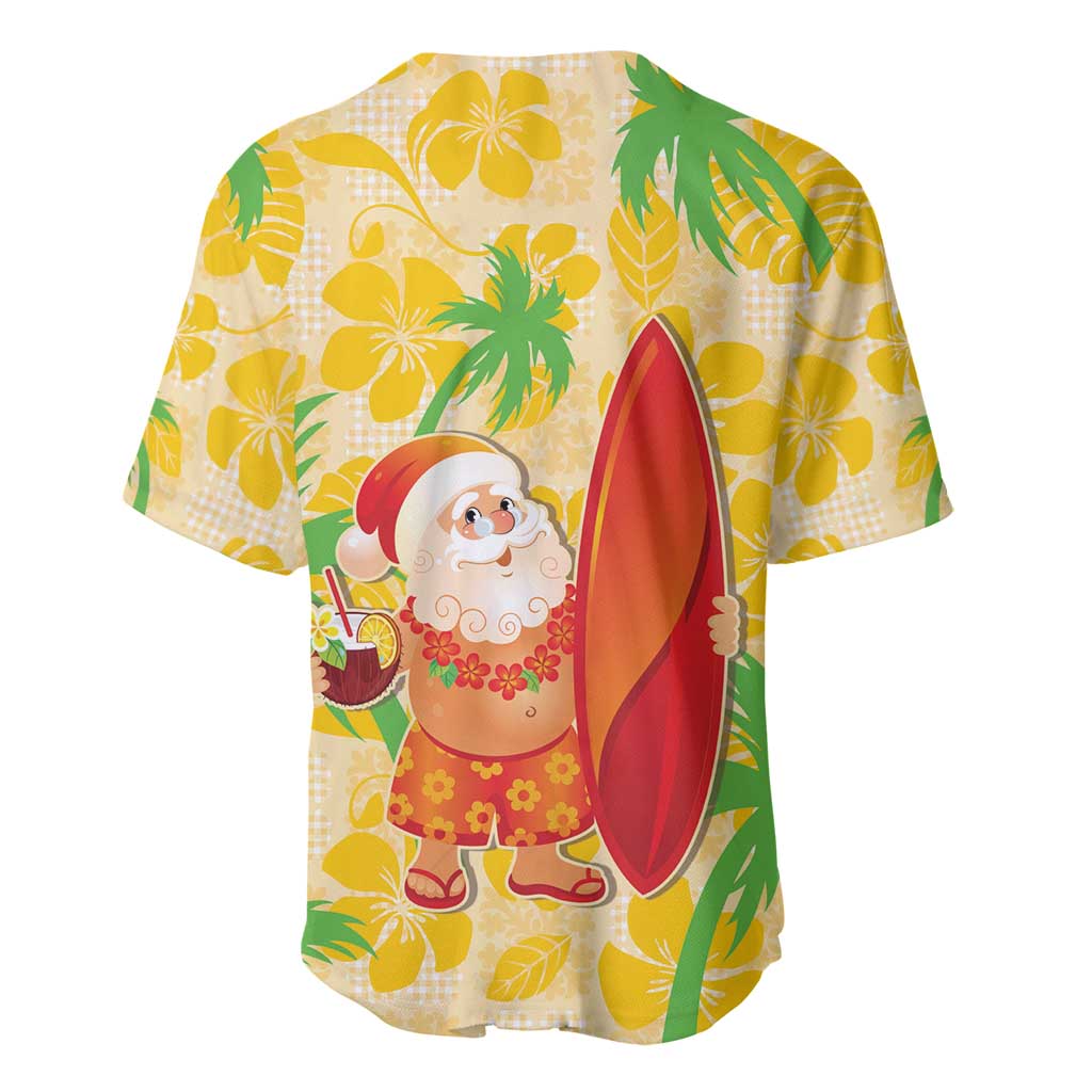 Aloha Hawaii Christmas Baseball Jersey Mele Kalikimaka Funny Santa Palaka Quilt Motifs - Polynesian Pride