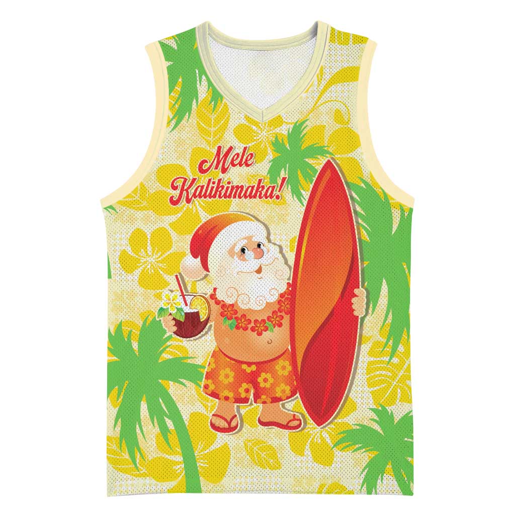 Aloha Hawaii Christmas Basketball Jersey Mele Kalikimaka Funny Santa Palaka Quilt Motifs - Polynesian Pride