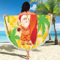 Aloha Hawaii Christmas Beach Blanket Mele Kalikimaka Funny Santa Palaka Quilt Motifs - Polynesian Pride