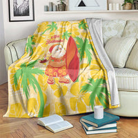 Aloha Hawaii Christmas Blanket Mele Kalikimaka Funny Santa Palaka Quilt Motifs - Polynesian Pride