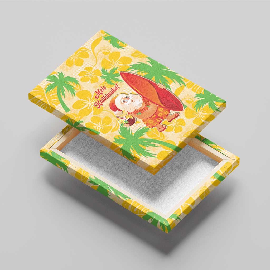 Aloha Hawaii Christmas Canvas Wall Art Mele Kalikimaka Funny Santa Palaka Quilt Motifs - Polynesian Pride