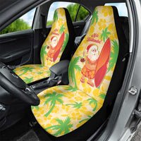 Aloha Hawaii Christmas Car Seat Cover Mele Kalikimaka Funny Santa Palaka Quilt Motifs - Polynesian Pride