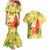Aloha Hawaii Christmas Couples Matching Mermaid Dress and Hawaiian Shirt Mele Kalikimaka Funny Santa Palaka Quilt Motifs - Polynesian Pride