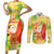 Aloha Hawaii Christmas Couples Matching Short Sleeve Bodycon Dress and Long Sleeve Button Shirt Mele Kalikimaka Funny Santa Palaka Quilt Motifs - Polynesian Pride