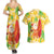Aloha Hawaii Christmas Couples Matching Summer Maxi Dress and Hawaiian Shirt Mele Kalikimaka Funny Santa Palaka Quilt Motifs - Polynesian Pride