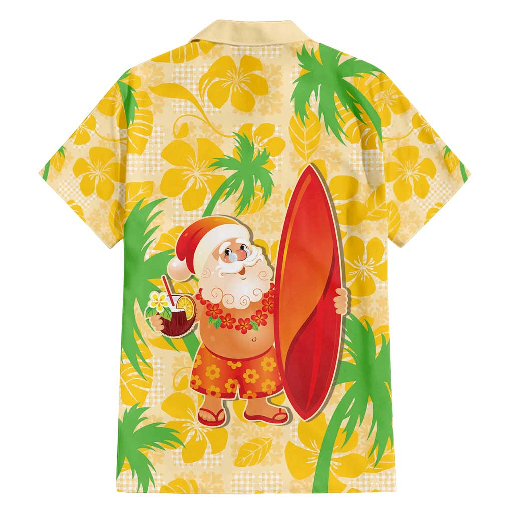 Aloha Hawaii Christmas Family Matching Off Shoulder Short Dress and Hawaiian Shirt Mele Kalikimaka Funny Santa Palaka Quilt Motifs - Polynesian Pride