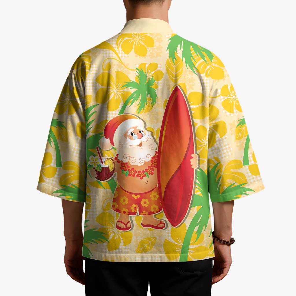 Aloha Hawaii Christmas Kimono Mele Kalikimaka Funny Santa Palaka Quilt Motifs - Polynesian Pride