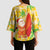 Aloha Hawaii Christmas Kimono Sleeve Blouse Mele Kalikimaka Funny Santa Palaka Quilt Motifs - Polynesian Pride