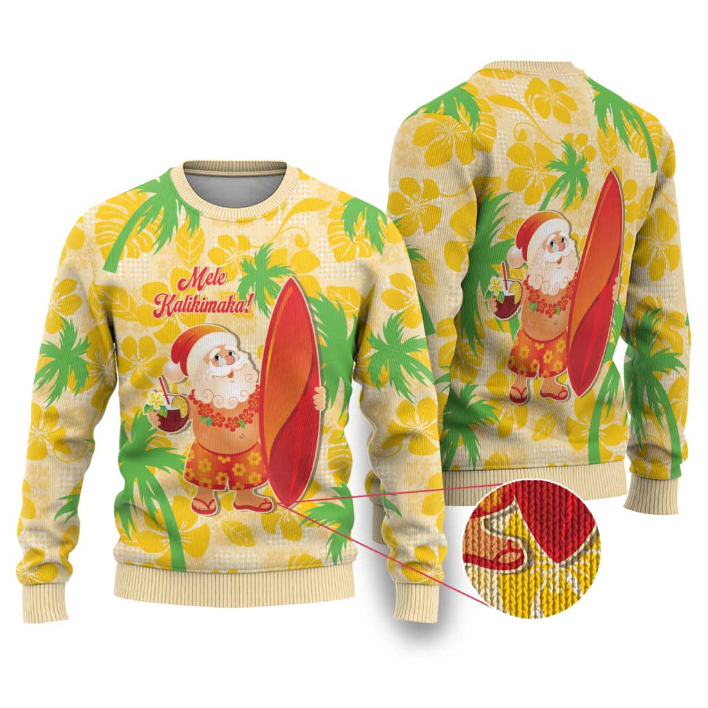Aloha Hawaii Christmas Ugly Christmas Sweater Mele Kalikimaka Funny Santa Palaka Quilt Motifs - Polynesian Pride
