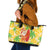 Aloha Hawaii Christmas Leather Tote Bag Mele Kalikimaka Funny Santa Palaka Quilt Motifs - Polynesian Pride