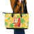 Aloha Hawaii Christmas Leather Tote Bag Mele Kalikimaka Funny Santa Palaka Quilt Motifs - Polynesian Pride