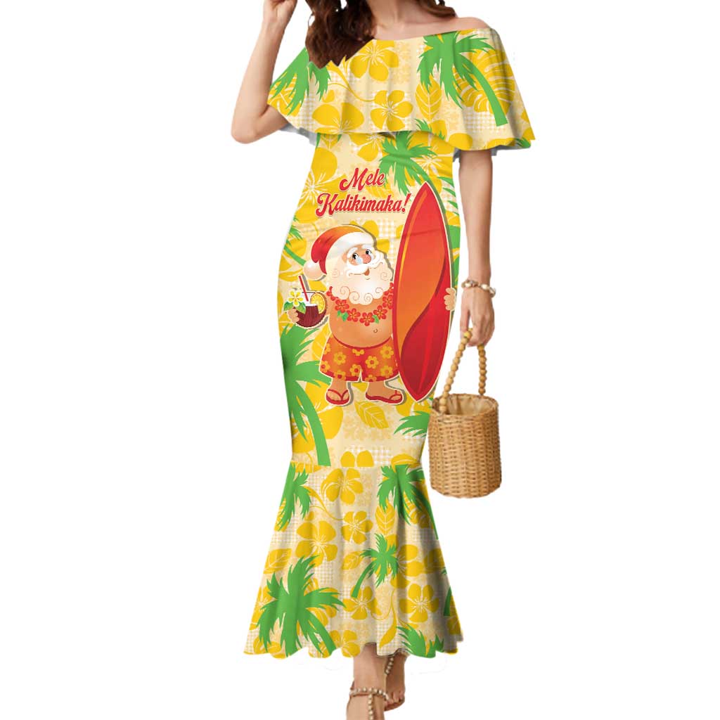 Aloha Hawaii Christmas Mermaid Dress Mele Kalikimaka Funny Santa Palaka Quilt Motifs - Polynesian Pride