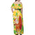 Aloha Hawaii Christmas Off Shoulder Maxi Dress Mele Kalikimaka Funny Santa Palaka Quilt Motifs - Polynesian Pride