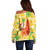 Aloha Hawaii Christmas Off Shoulder Sweater Mele Kalikimaka Funny Santa Palaka Quilt Motifs - Polynesian Pride