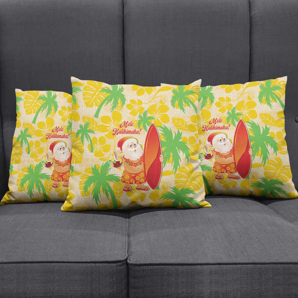 Aloha Hawaii Christmas Pillow Cover Mele Kalikimaka Funny Santa Palaka Quilt Motifs - Polynesian Pride