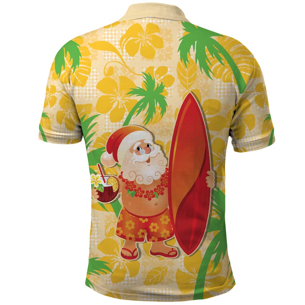 Aloha Hawaii Christmas Polo Shirt Mele Kalikimaka Funny Santa Palaka Quilt Motifs - Polynesian Pride