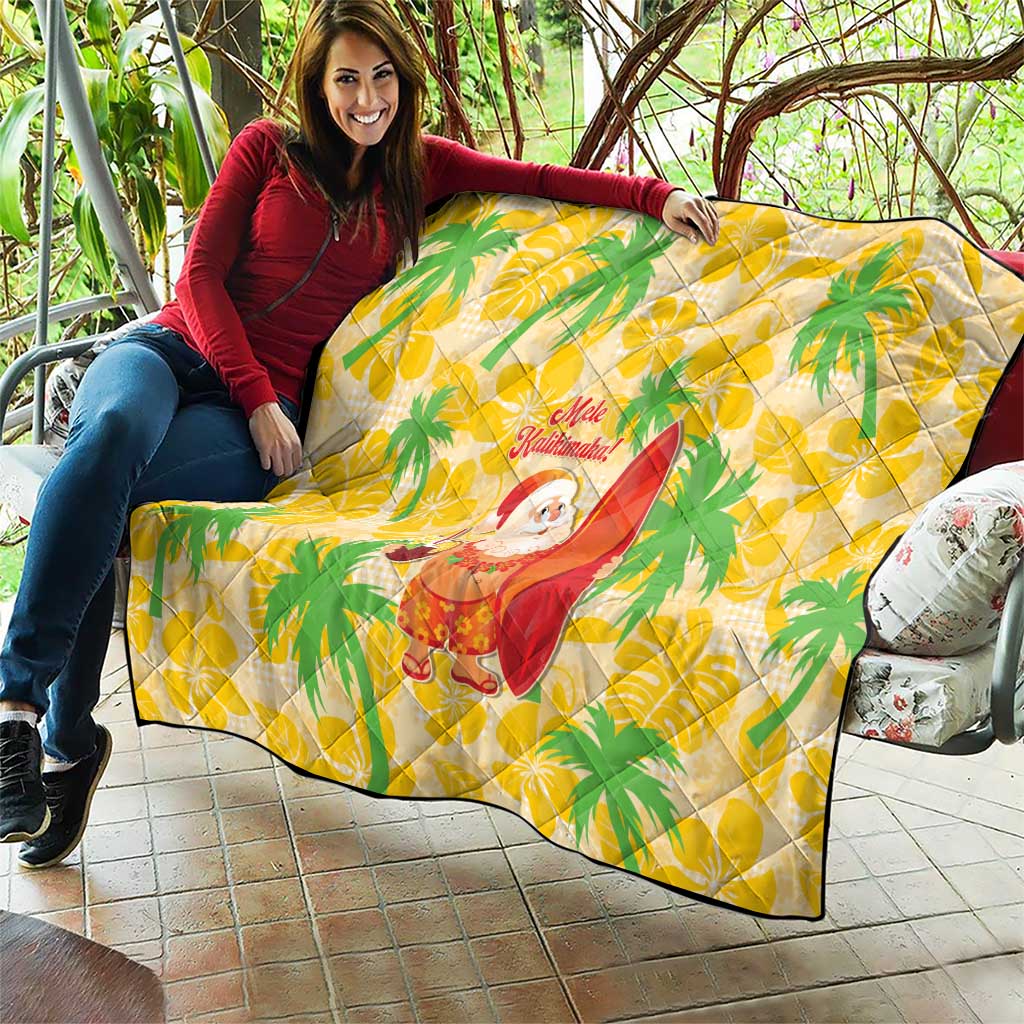Aloha Hawaii Christmas Quilt Mele Kalikimaka Funny Santa Palaka Quilt Motifs - Polynesian Pride