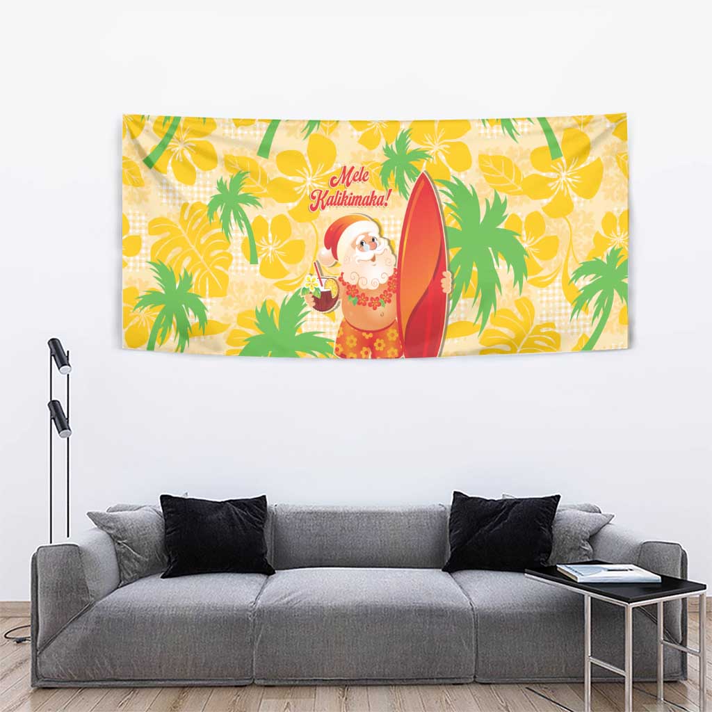 Aloha Hawaii Christmas Tapestry Mele Kalikimaka Funny Santa Palaka Quilt Motifs - Polynesian Pride