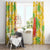 Aloha Hawaii Christmas Window Curtain Mele Kalikimaka Funny Santa Palaka Quilt Motifs - Polynesian Pride