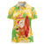 Aloha Hawaii Christmas Women Polo Shirt Mele Kalikimaka Funny Santa Palaka Quilt Motifs - Polynesian Pride