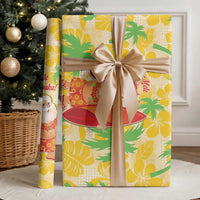 Aloha Hawaii Christmas Wrapping Paper Mele Kalikimaka Funny Santa Palaka Quilt Motifs - Polynesian Pride