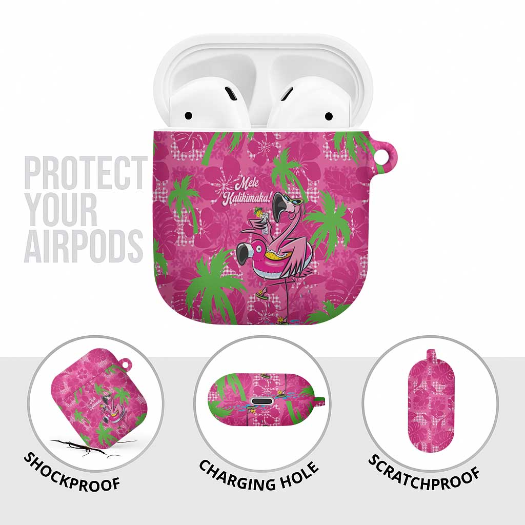 Aloha Hawaii Christmas AirPods Case Mele Kalikimaka Chill Flamingo Palaka Quilt Motifs - Polynesian Pride