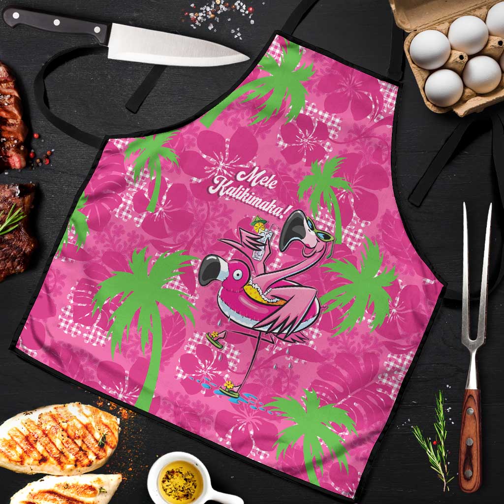 Aloha Hawaii Christmas Apron Mele Kalikimaka Chill Flamingo Palaka Quilt Motifs - Polynesian Pride