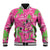 Aloha Hawaii Christmas Baseball Jacket Mele Kalikimaka Chill Flamingo Palaka Quilt Motifs - Polynesian Pride