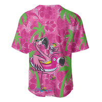 Aloha Hawaii Christmas Baseball Jersey Mele Kalikimaka Chill Flamingo Palaka Quilt Motifs - Polynesian Pride