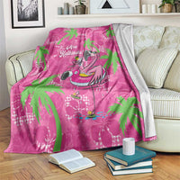 Aloha Hawaii Christmas Blanket Mele Kalikimaka Chill Flamingo Palaka Quilt Motifs - Polynesian Pride