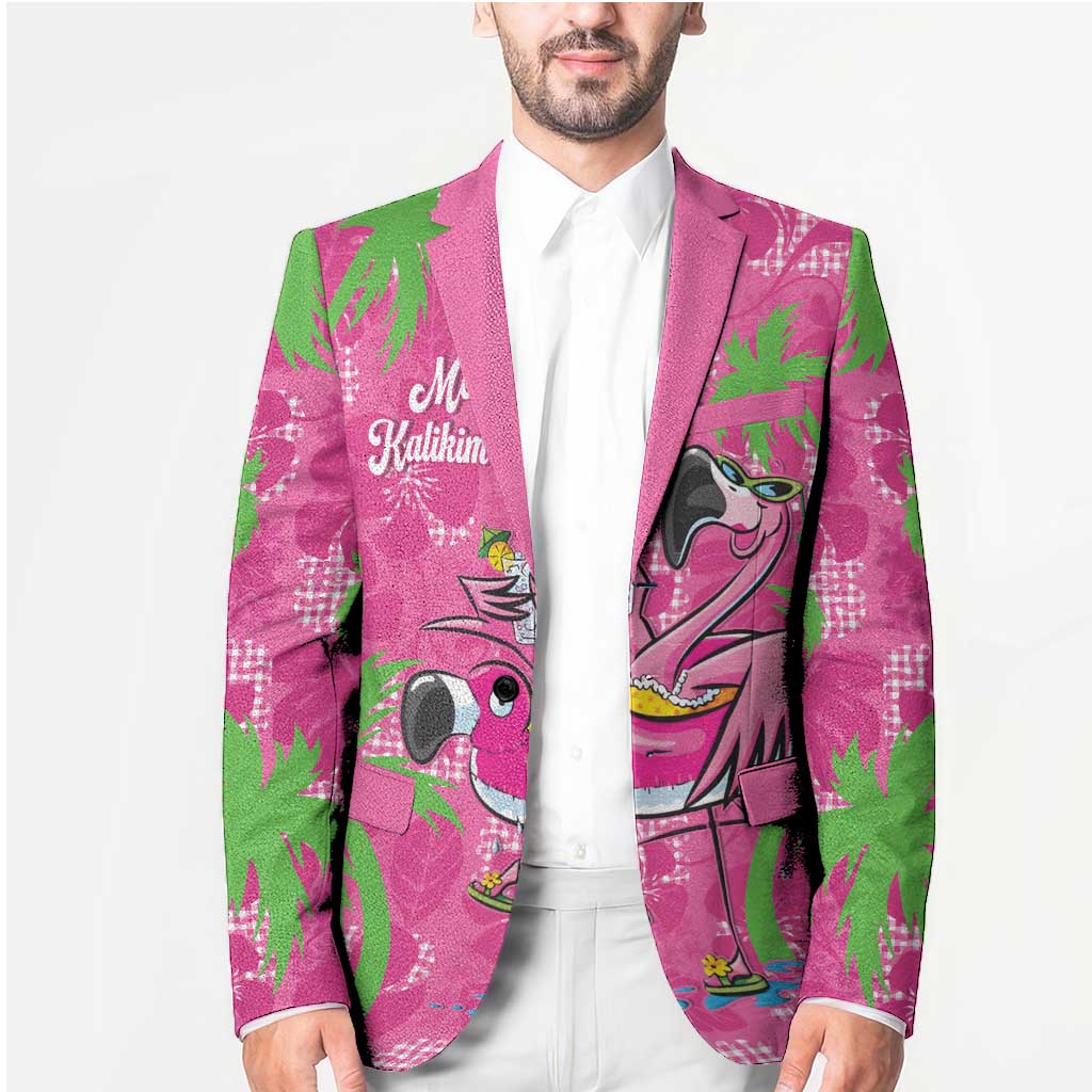 Aloha Hawaii Christmas Blazer Mele Kalikimaka Chill Flamingo Palaka Quilt Motifs - Polynesian Pride