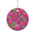 Aloha Hawaii Christmas Ceramic Ornament Mele Kalikimaka Chill Flamingo Palaka Quilt Motifs - Polynesian Pride