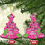 Aloha Hawaii Christmas Ceramic Ornament Mele Kalikimaka Chill Flamingo Palaka Quilt Motifs - Polynesian Pride