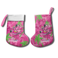 Aloha Hawaii Christmas Stocking Mele Kalikimaka Chill Flamingo Palaka Quilt Motifs - Polynesian Pride