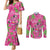 Aloha Hawaii Christmas Couples Matching Mermaid Dress and Long Sleeve Button Shirt Mele Kalikimaka Chill Flamingo Palaka Quilt Motifs - Polynesian Pride