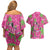 Aloha Hawaii Christmas Couples Matching Off Shoulder Short Dress and Hawaiian Shirt Mele Kalikimaka Chill Flamingo Palaka Quilt Motifs - Polynesian Pride