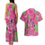 Aloha Hawaii Christmas Couples Matching Tank Maxi Dress and Hawaiian Shirt Mele Kalikimaka Chill Flamingo Palaka Quilt Motifs - Polynesian Pride